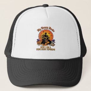 Broom Broke Crime Scene Technician Halloween Witch Trucker Hat