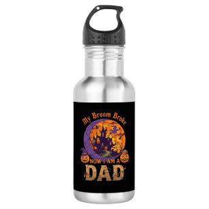 Broom Broke Dad Halloween Haunted House Moustache 532 Ml Water Bottle