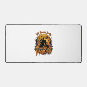 Broom Broke Dancer Halloween Haunted House Pumpkin Desk Mat