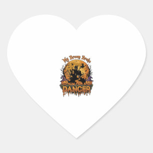Broom Broke Dancer Halloween Haunted House Pumpkin Heart Sticker