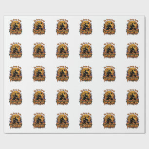 Broom Broke Dancer Halloween Haunted House Pumpkin Wrapping Paper
