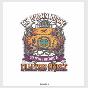 Broom Broke Dialysis Nurse Halloween Cap Stethosco