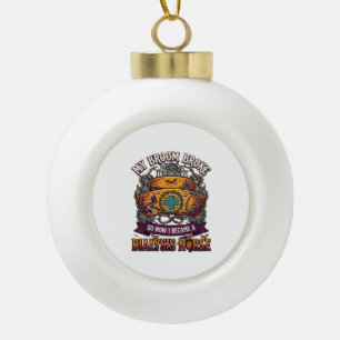 Broom Broke Dialysis Nurse Halloween Cap Stethosco Ceramic Ball Christmas Ornament
