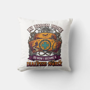 Broom Broke Dialysis Nurse Halloween Cap Stethosco Cushion