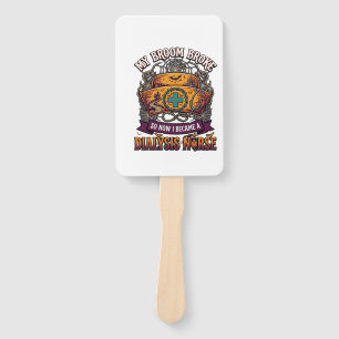Broom Broke Dialysis Nurse Halloween Cap Stethosco Hand Fan
