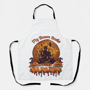 Broom Broke Farmer Halloween Witch Haunted House P Apron
