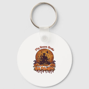 Broom Broke Farmer Halloween Witch Haunted House P Key Ring