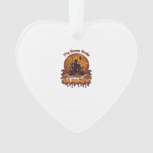Broom Broke Farmer Halloween Witch Haunted House P Ornament