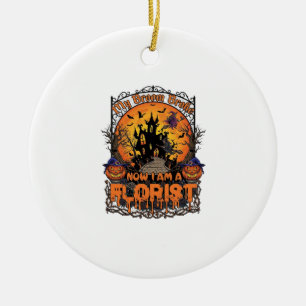 Broom Broke Florist Halloween Witch Pumpkin Haunte Ceramic Tree Decoration
