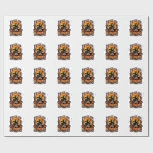 Broom Broke Florist Halloween Witch Pumpkin Haunte Wrapping Paper