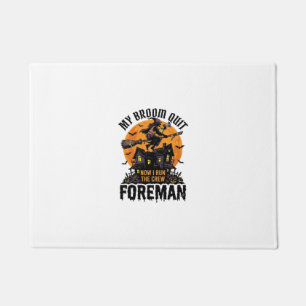 Broom Broke Foreman Witch Crew Halloween Design_1 Doormat