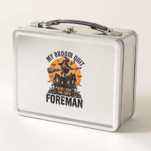 Broom Broke Foreman Witch Crew Halloween Design_1 Metal Lunch Box