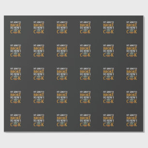 Broom Broke Halloween Cauldron Skulls Black Cat_1 Wrapping Paper