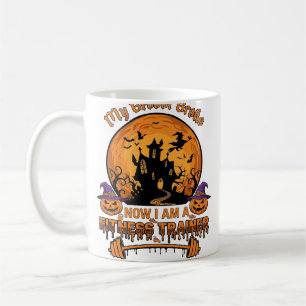 Broom Broke Halloween Fitness Trainer Witch Pumpki Coffee Mug