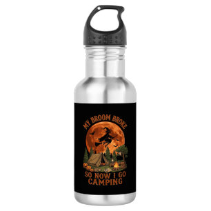 Broom Broke Halloween Witch Camping Tent Campfire 532 Ml Water Bottle