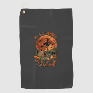 Broom Broke Halloween Witch Camping Tent Campfire  Golf Towel