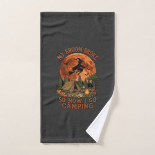 Broom Broke Halloween Witch Camping Tent Campfire Hand Towel