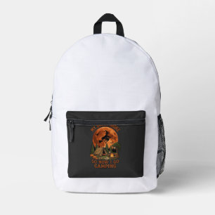 Broom Broke Halloween Witch Camping Tent Campfire Printed Backpack