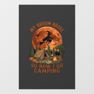 Broom Broke Halloween Witch Camping Tent Campfire Window Cling