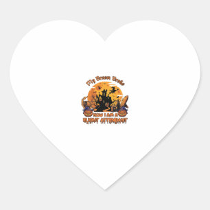 Broom Broke Now Am Flight Attendant Halloween_1 Heart Sticker