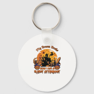 Broom Broke Now Am Flight Attendant Halloween_1 Key Ring