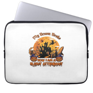 Broom Broke Now Am Flight Attendant Halloween_1 Laptop Sleeve