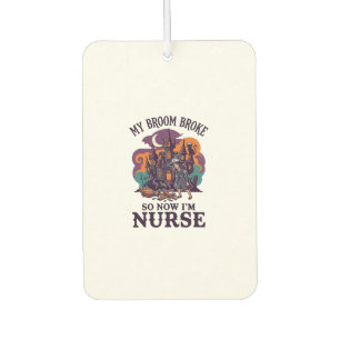 Broom Broke Nurse Halloween Witch Haunted House_1 Car Air Freshener
