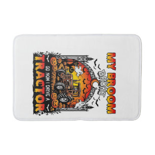 Broom Broke Tractor Halloween Witch Ghosts_1 Bath Mat
