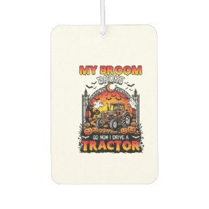 Broom Broke Tractor Halloween Witch Ghosts_1 Car Air Freshener
