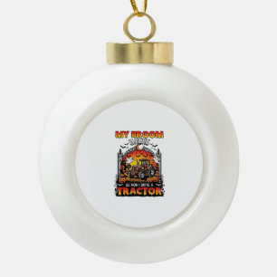 Broom Broke Tractor Halloween Witch Ghosts_1 Ceramic Ball Christmas Ornament