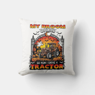 Broom Broke Tractor Halloween Witch Ghosts_1 Cushion