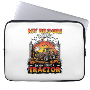 Broom Broke Tractor Halloween Witch Ghosts_1 Laptop Sleeve