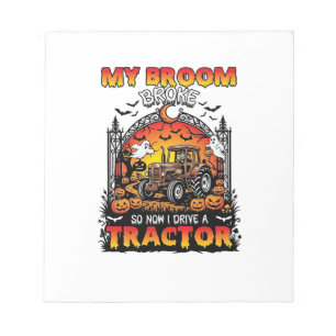 Broom Broke Tractor Halloween Witch Ghosts_1 Notepad