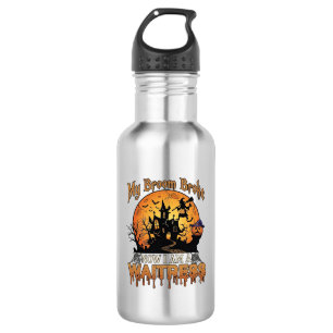 Broom Broke Waitress Halloween Witch Haunted House 532 Ml Water Bottle