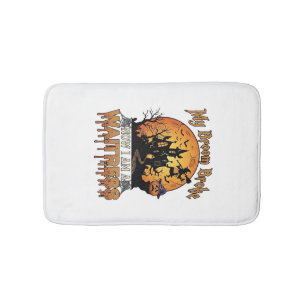 Broom Broke Waitress Halloween Witch Haunted House Bath Mat