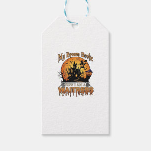 Broom Broke Waitress Halloween Witch Haunted House Gift Tags