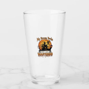 Broom Broke Waitress Halloween Witch Haunted House Glass