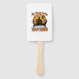 Broom Broke Waitress Halloween Witch Haunted House Hand Fan
