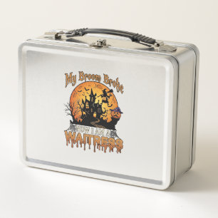 Broom Broke Waitress Halloween Witch Haunted House Metal Lunch Box