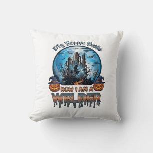 Broom Broke Welder Witch Factory Pumpkins Hallowee Cushion