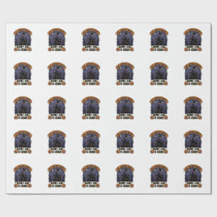 Broom Broke Witch Halloween Cook Pun_1 Wrapping Paper