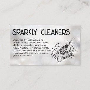 Broom Cleaning Logo   Sparkles   House Keeper Business Card