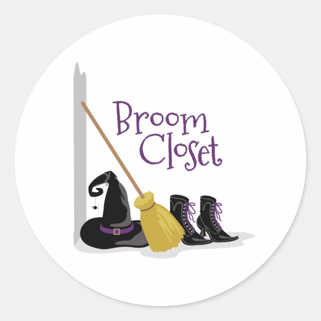 Broom Closet Classic Round Sticker (Front)