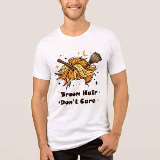 Broom Hair Don't Care Funny Halloween Design Tri-Blend Shirt