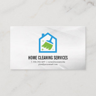 Broom House Logo   Cleaning Business Card