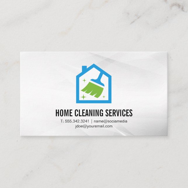 Broom House Logo | Cleaning Business Card (Front)