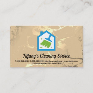 Broom House Logo   Gold Marble Business Card