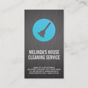 Broom Logo Cleaning Services Business Card