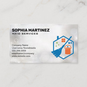 Broom Mop Bucked   Cleaning Services   Sparkle Business Card