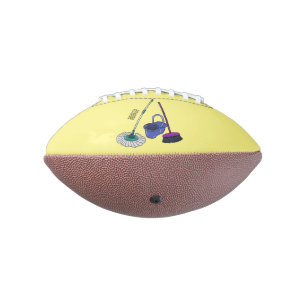 Broom & mop cartoon illustration american football
